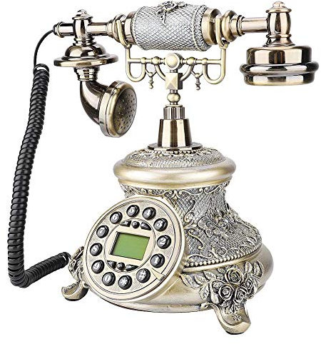 Retro Telefone Festnetz für Privatanrufer ID Elektronischer Tischkalender, Datums-, Uhrzeit- und Datumsanzeige