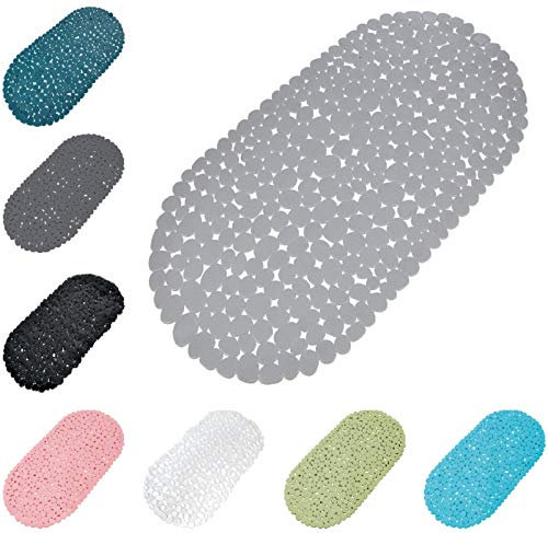 one-home Badewannenmatte Duschmatte 36x69 cm Badewanneneinlage Kinder Antirutschmatte, Farbe:grau
