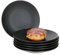 MamboCat Leopard Lampart Nero 6er Set Kuchen-Teller schwarz matt I Steingut-Teller-Set 6 Personen - Ø 20,5 cm I moderne Dessertteller im angesagten Ethno-Look I kleine schwarze Teller flach 6 Stück