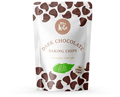 Sugar Free 70% Dark Chocolate Chips by Mrs. Keto | Vegan, No Added Sugar | Diabetic Friendly Low Carb Chocolate | 200g