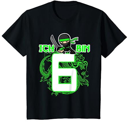 6. Geburtstag Junge 6 Jahre alt sechsjähriger Ninja T-Shirt