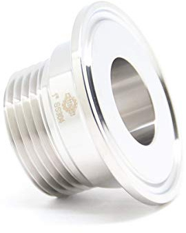 QiiMii 3,8 cm Tri Clamp Tri Clover Fittings auf NPT 1 Außengewinde Adapter SS304
