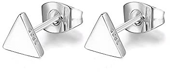 Ohrringe, Ohrstecker Geometrisch aus 925 Sterling Silber im Dreieck I Damenohrringe Stecker Klein und Nickelfrei I Hochwertiger Schmuck für Damen, Frauen und Mädchen (Silber)