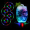 MEDOYOH 4er-Set Bunt LED Untersetzer Leuchtende für Getränke, ON/Off Taste Getränke Untersetzer Set, Wasserdicht Untersetzer Acryl Rund ür Gläser Flaschen Partys Hochzeiten Bar Weihnachten Pub