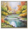 XIAONI Ölgemälde Auf Leinwand Handgemalt,Moderne Abstrakte Handgemalte Rahmenlose Coole Gemälde Wald Fluss Landschaft Extra Große Wandkunst Strukturierte Kunstwerke Wohnkultur Für Wohnzimmer SCHL