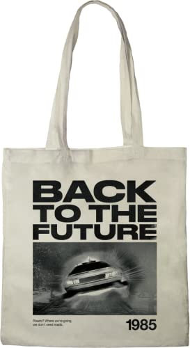 RETOUR VERS LE FUTUR TOTE BAG, REFERENCE : BWBAFUDBB005, ECRU, 38 X 42 CM