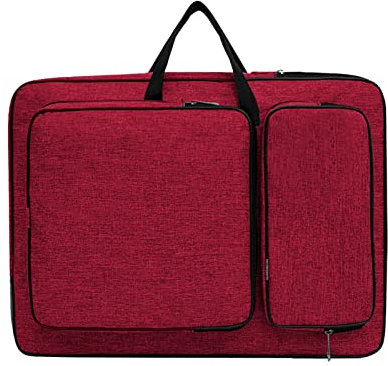 A3 Künstler-Portfolio-Hülle, tragbare Zeichenbrett-Tasche, Kunst-Tragetasche, wasserdicht, Kunst-Rucksack, Malerei, Skizzen-Aufbewahrungstasche, Einheitsgröße, Red Art Portfolio-Etui