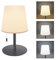Led Outdoor Akku Tischlampe, Dimmbar Akku Tischleuchte, USB Aufladbar Tischleuchte Kabellos, Dimmbares Nachttischlampe, IP44 Wasserdicht, Led Outdoor Lampe für Schlafzimmer oder Büro. (Grau)