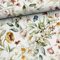 Keine Meterware, Stoffe zum Nähen für Kinder, 100% Baumwolle: 1m Premium Baumwollstoff mit Blumen - Christrosen Schneerosen Tulpen - Frauen und Mädchen Kinderstoff