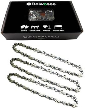 Reiwosee Mini Kettensäge Ersatz 6 Zoll Kettenstange 3pcs, 0.043 Gauge, 1/4 LP Pitch, 37 Drive Links Passend für alle Marken Mini 24V Akku Kettensäge für Garten Brennholz DIY Mini Chainsaw Chain