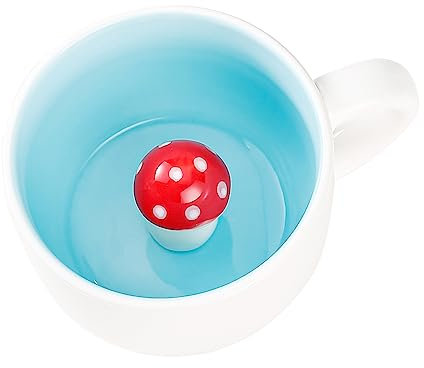 BigNoseDeer Jolie tasse à café, thé au lait champignon kawaii en céramique, cadeau pour chocolat chaud, boisson, mariage, anniversaire, fête des pères, fête des mères pour filles, femmes, garçons