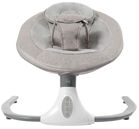 TaNeHaKi Elektrische Sicher Wippe,Automatischer Musik Bassinet,Babywippe Mit 4 Schaukelgeschwindigkeiten,Timing Und Fernbedienung
