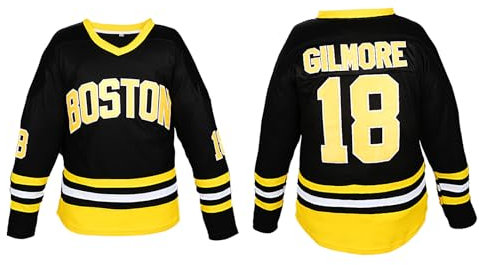Eishockey-Trikot für Herren: 90er-Jahre-Hip-Hop-Kleidung, Hockey-Übungstrikot für Herren, Nr. 18, Schwarz, XX-Large