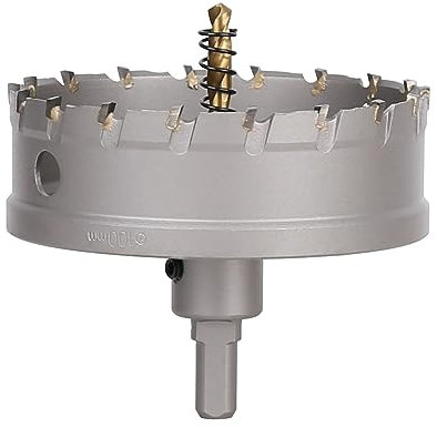 Vearter 100mm Hartmetall Lochsäge, Lochbohrer Bohrer mit Zentrierbohrer, Hartmetallbohrer für Metall, Edelstahl, Baustahl, Aluminium, Kupfer, Eisen, Kunststoff, Glasfaser