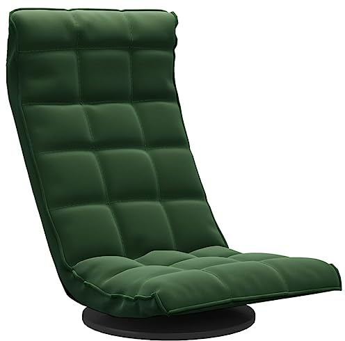 vidaXL Bodenstuhl Drehbar Klappbar Bodensessel Relaxsessel Relaxstuhl Sessel Fernsehsessel Loungesessel Polstersessel Wohnzimmer Dunkelgrün Samt