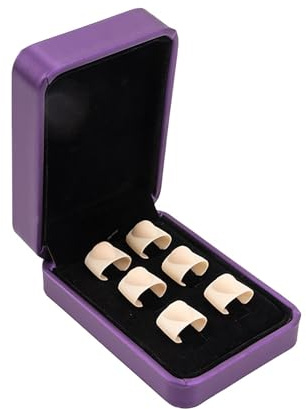 Professionelle Handpan-Fingerhülsen, 6 Stück – Silikonmaterial, Zungentrommel-Fingerpicks aus Stahl, Klopfhilfswerkzeuge for Handpercussion, exquisite Geschenkbox (Color : D)
