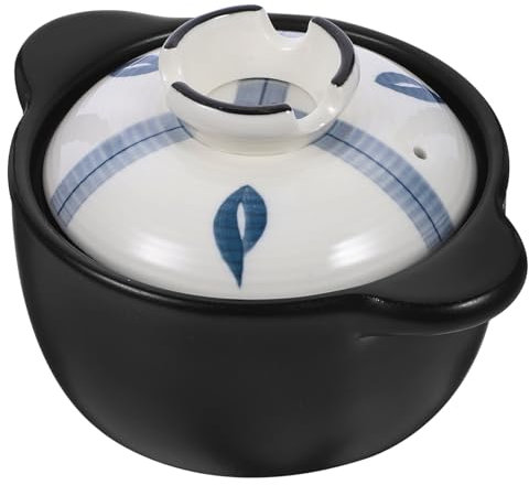 HOMSFOU Casseruola in Ceramica Casseruola Tradizionale Pentola in Ceramica Vaso Di Terracotta Padella Per Stufato Cuociriso Giapponese Pentola Shabu Piccola Zuppa Di Riso Vapore