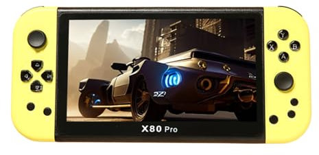 X80Pro Handheld Games Consoles,7 inch Retro Handheld Game Console Built in 20000 Games for 12 Simulators,Support 128GB TF Card Extension,Multifunctional Handheld Consoles for Kids