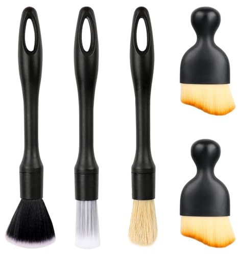 Lnjya Reinigungspinsel Auto 5 Stück, Detailing Pinsel Auto mit Weiche Borsten Auto Pinsel Reinigung Bürste Autoreinigung Auto Pinsel Innenraum Auto Reinigungspinsel für Armaturenbrett, Air Outlet Gap