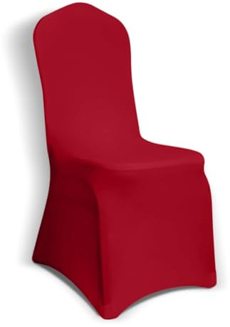 Kapwall Stuhlhussen Rot 50 Stück Stuhlüberzug Abnehmbarer Waschbarer Stuhlbezug für Schalenstühle, Stretch Stuhlhussen für Hochzeit, Party, Hotel, Restaurant