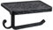 Vintage Toilet Paper Holder Wall Mount Toilet Roll Holder with Shelf and Hook Bronze Antique Bathroom Accessories Toilet Tissue Roll Holder Hanger Aluminum Material (Black)
