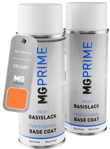 MG PRIME Motorradlack Sprühdosen für Kymco YR268P Orange Metallic Grundlack Basislack Spraydose 400ml