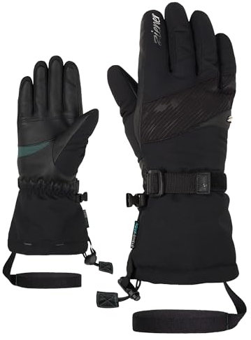 Ziener Damen KALICE Ski-Handschuhe/Wintersport | wasserdicht, Lange Stulpe, Black, 8