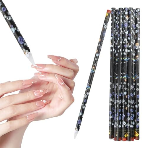 10PCS Rhinestone Picker Wax Pencil,Gem Pick Up Tool Nail Art Dotting Tool,Pencil Dotting Tool Accessories,Nail Art Pen Rhinestone Applicatorfor DIY Manicure Diamond Painting Kits