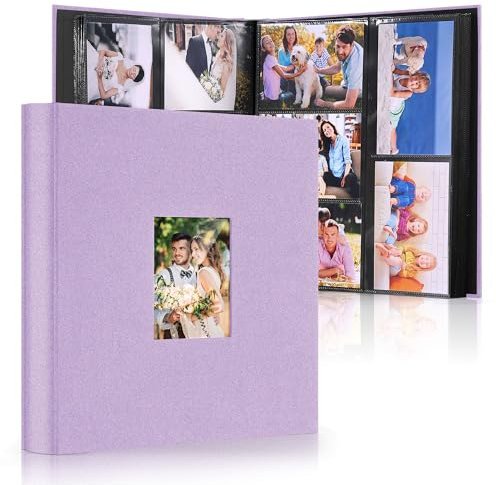 DazSpirit Großes Fotoalbum Einsteckalbum für 600 Fotos (10x15 cm) - Leinenbindung, Personalisierbar, Ideal für Familie, Hochzeiten, Reisen & Baby-Erinnerungen, Fotobuch zum Einstecken, Schwarz