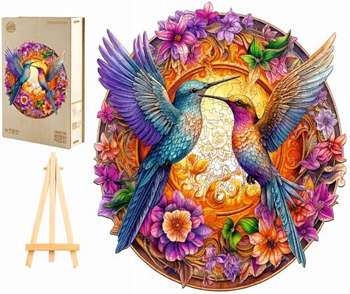 PASJO - Holzpuzzle Erwachsene mit Mandalamotiv 280 Teile 34x33,4 cm - Geschenkidee für Kinder - Holz Puzzle Mandala - Einzigartige Tierförmige Holz-Puzzle - Creative Jigsaw aus Holz für Erwachsene
