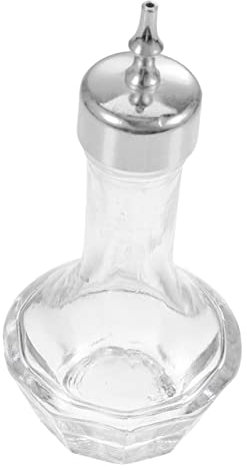 Ciieeo Bitters Bottle in Vetro Con Tappo Argento Bottiglia Amaro Per Cocktail Contenitore Vetro Ermetico Per Aromi Design Classico Per Bar e Uso Domestico