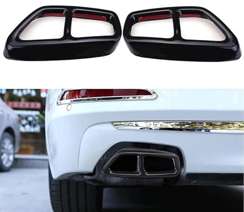TANGSIYANG Auspuffblende Edelstahlauto-hintere doppelte Auspuff-Schalldämpfer-Rohrabdeckung-Trim-Auspuff-Schalldämpfer-Panel-Fit-Gebrauch for BMW 5 Serie G30 G31 2017 2018 2018 Auspuff Endrohr