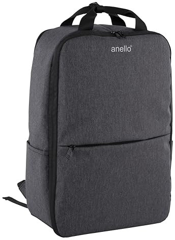 Anello Flöten-Rucksack, mattes Finish, 3 Innentaschen mit Reißverschluss, Vorder- und Rückseite, Dunkelgrau
