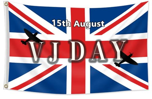 2025 VJ Day 80th Anniversary Flagge, 15. August 1945–2025, Gedenkflagge mit Druck, lebendige Farben und UV-beständig, Erinnerungsflagge, 80 Jahre Sieg in Japan