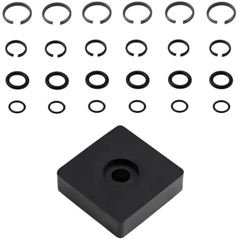 GIONAR 12 Set Impact Wrench Retaining Ring Kit for Milwaukee Impact Wrench, 6 Set 3/8 & 6 Sets 1/2 Retainer Ring Clip and O Ring & 1 Install Tool, for Milwaukee 1/2 & 3/8 Impact Gun