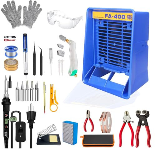 30pcs Heavy Duty Stained Glass Kit,Stained Glass Kits for Adults,Stain Glass Kits for Beginners for Adults Statues,with 80w Soldering Iron Kit,Glass Cutter Tool Kit,for Stained Glass Making.