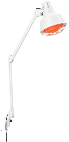 LKHDONG 275W Rotlichtlampe Wärmelampe mit Klemme, Infrarotlampe Infrarot Einstellbare Temperatur 45/60/90 °C, Rotlicht Lampe für den Hausgebrauch mit Schutzhülle Gegen Verbrühungen