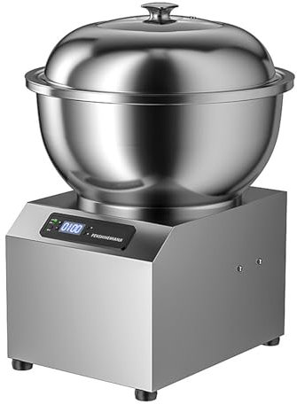 Zickdom Amasadora Comercial de 1500W - Mezclador Eléctrico con Bowl de Acero Inoxidable - Máquina Amasadora Industrial con Doble Rotación para Pan y Masa de Pizza (5/8KG) 5KG