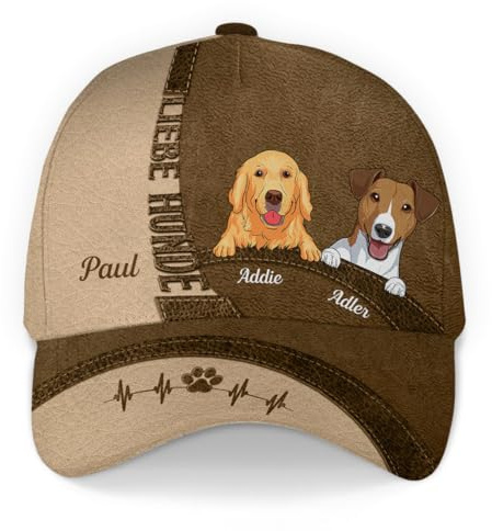 Geschenke Mall Personalisiert Cap - Liebe Hunde - Hundeliebhaber geschenkes, Cap Bedrucken Lassen, personalisierte Kappe, Geschenk hundepapa