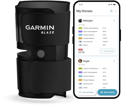 Garmin Blaze Equine Wellness System, Enveloppement et capteur de Queue faciles à Utiliser, informations sur la santé et Le Bien-être