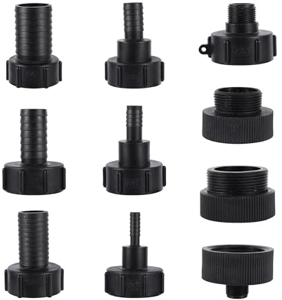 LVSELINGI 1 Adattatore for Scarico Serbatoio IBC S60 Filettatura Grossa 1 2 3/4,5 fine Rubinetto Maschio raccordi for Acqua Tubo da Giardino(1680)