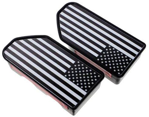 Levemolo 2 Stück LKW Ladeflächen Relingabdeckungen Staub und Regenschutz aus Robustem Material mit Patriotischem Flaggen Design Passend für Silverado