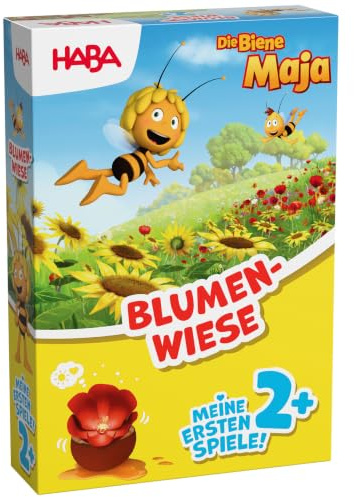 HABA Ape Maja I miei primi giochi prato fiorito – gioco da ragazzi a partire dai 2 anni per 2-4 giocatori – primo gioco di società con motivo prato floreale – 2014494001