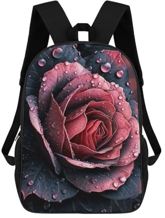 sinyumoney Rose Water Sacs À Dos Pour Enfants 17inch Sac À Dos Scolaire, Sac D'école Imprimé En 3D Pour Garçons, Élèves Du Primaire Et Du Collège