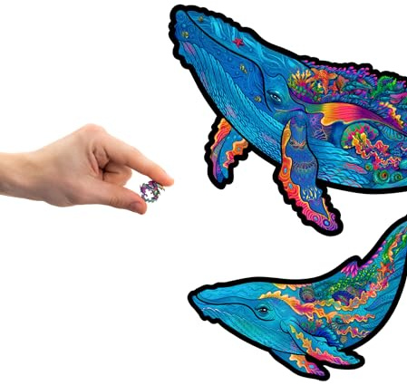 UNIDRAGON Holzpuzzle für Erwachsene - Milky Whales Puzzle - 98 Teile