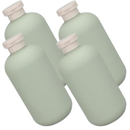 GANAZONO 4pcs Portable Refillable Bath Soap Dispenser Bottles 500ml Green Plastic Shampoo Dispenser for Kitchen Sink with Sleek Appearance for Travel and Back to School Use