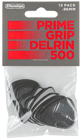 Jim Dunlop 450P0.96 Prime Grip Delrin 500 Picks, Set of 12 Pieces