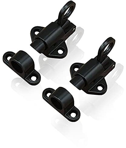 Zhi Jin 1Pc Small Thick Slide Barrel Door Bolts Window Latches Gate Lock Security Guard Black