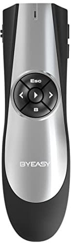 BYEASY Wireless USB 2.4 GHz Presenter präsentationsfernbedienung, PowerPoint-Präsentationsstift für die Fernbedienung, 30m Reichweite/PPT Red Pointer-Fernbedienung für Windows XP/Mac OS/Linux