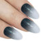 Bling Art False Nails Grey White Gel Ombre Almond Stiletto Long Fake Tips